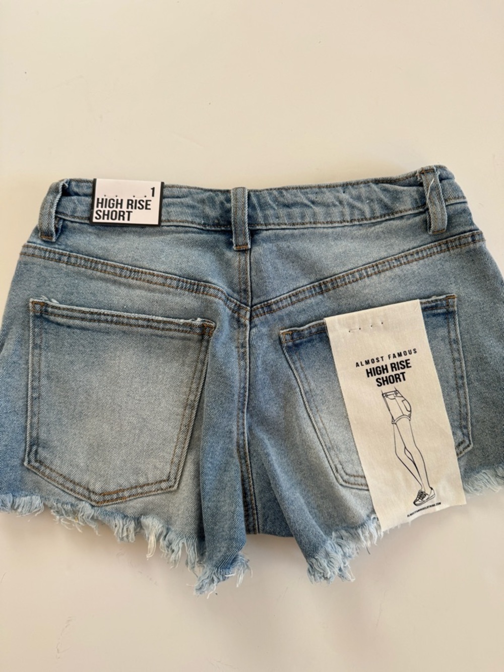 High-Rise Distressed Denim Women Shorts in Blue 1 - Picture 5 of 7
